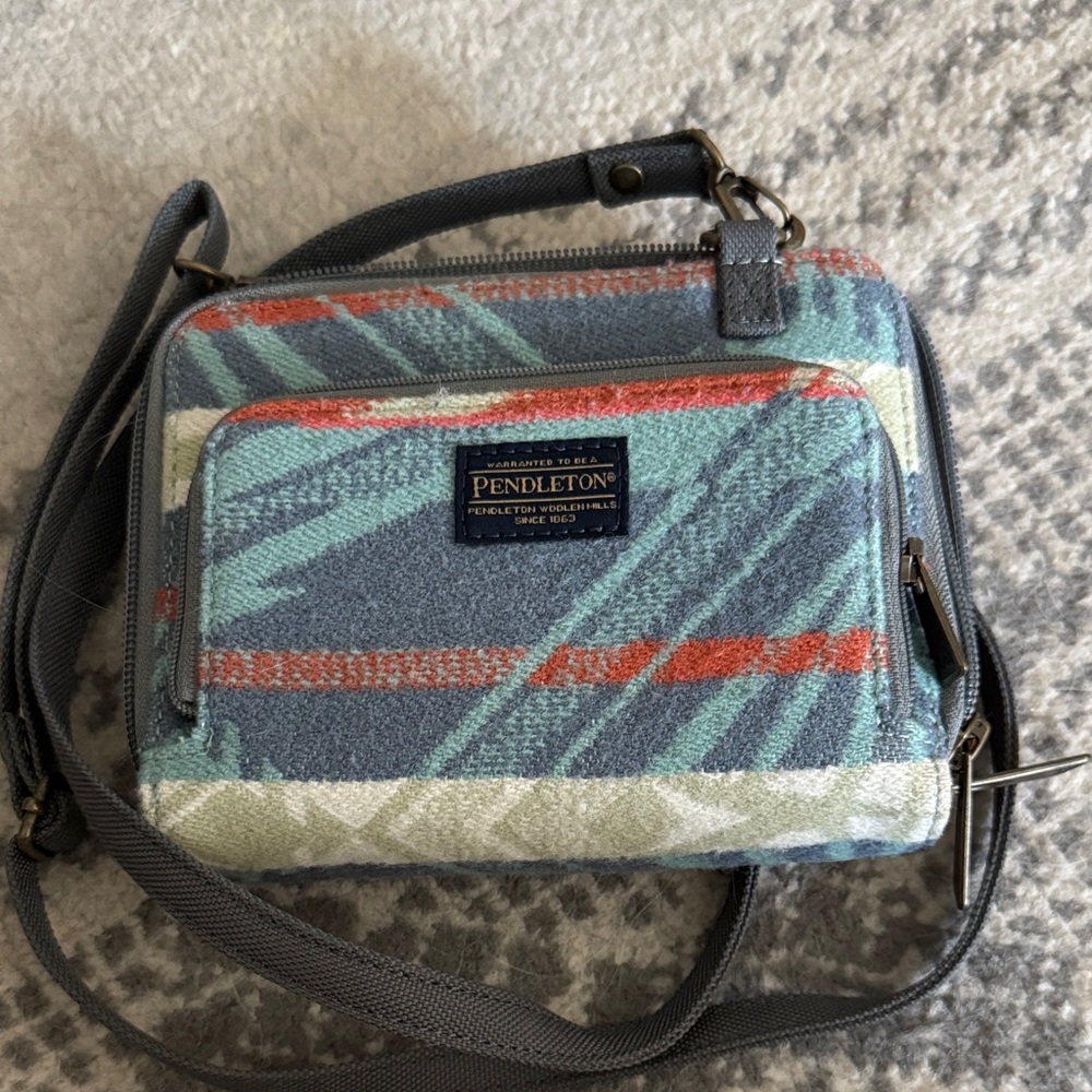 Pendleton Blue and Green Crossbody Bag